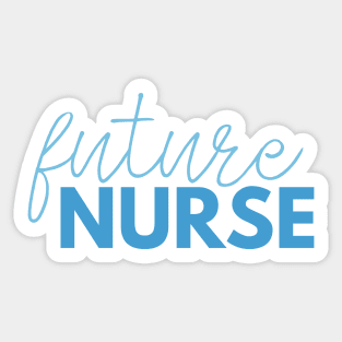 Blue Future Nurse with Thin Script Sticker